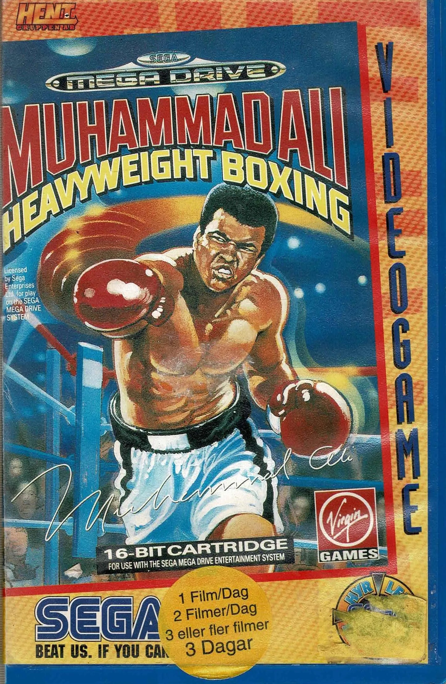 Muhammad Ali Heavyweight Boxing Udlejningsæske (slidt æske og u. manual) - ZZGames.dk