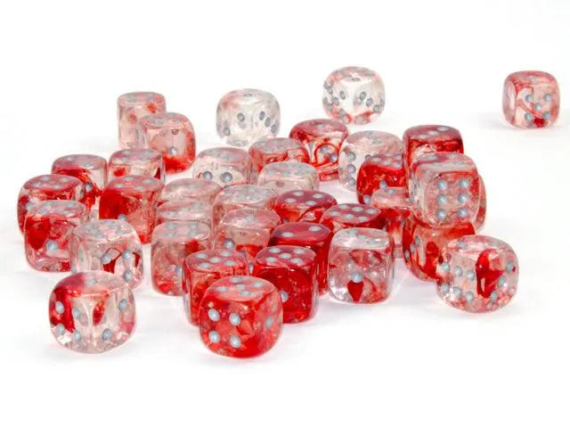 Nebula 12mm d6 Dice Block - Red/silver Luminary - ZZGames.dk