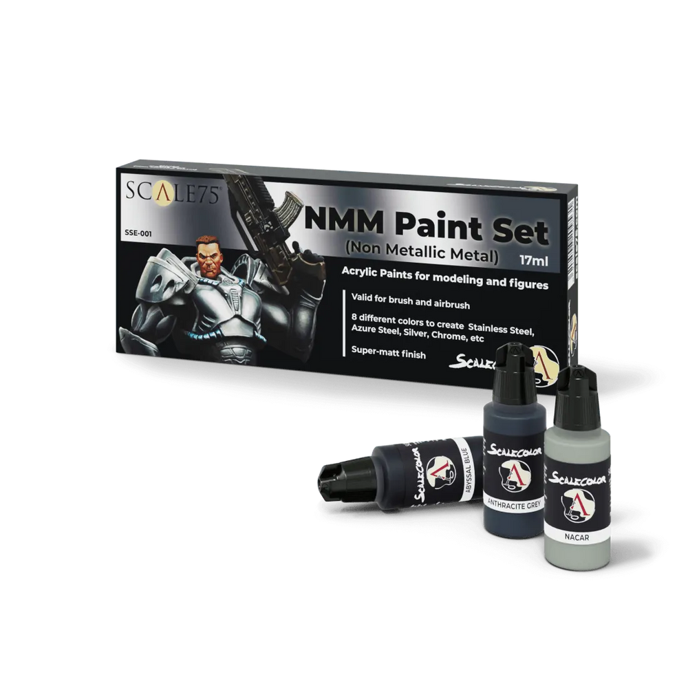 NMM Paint Set STEEL (8x17mL) - ZZGames.dk