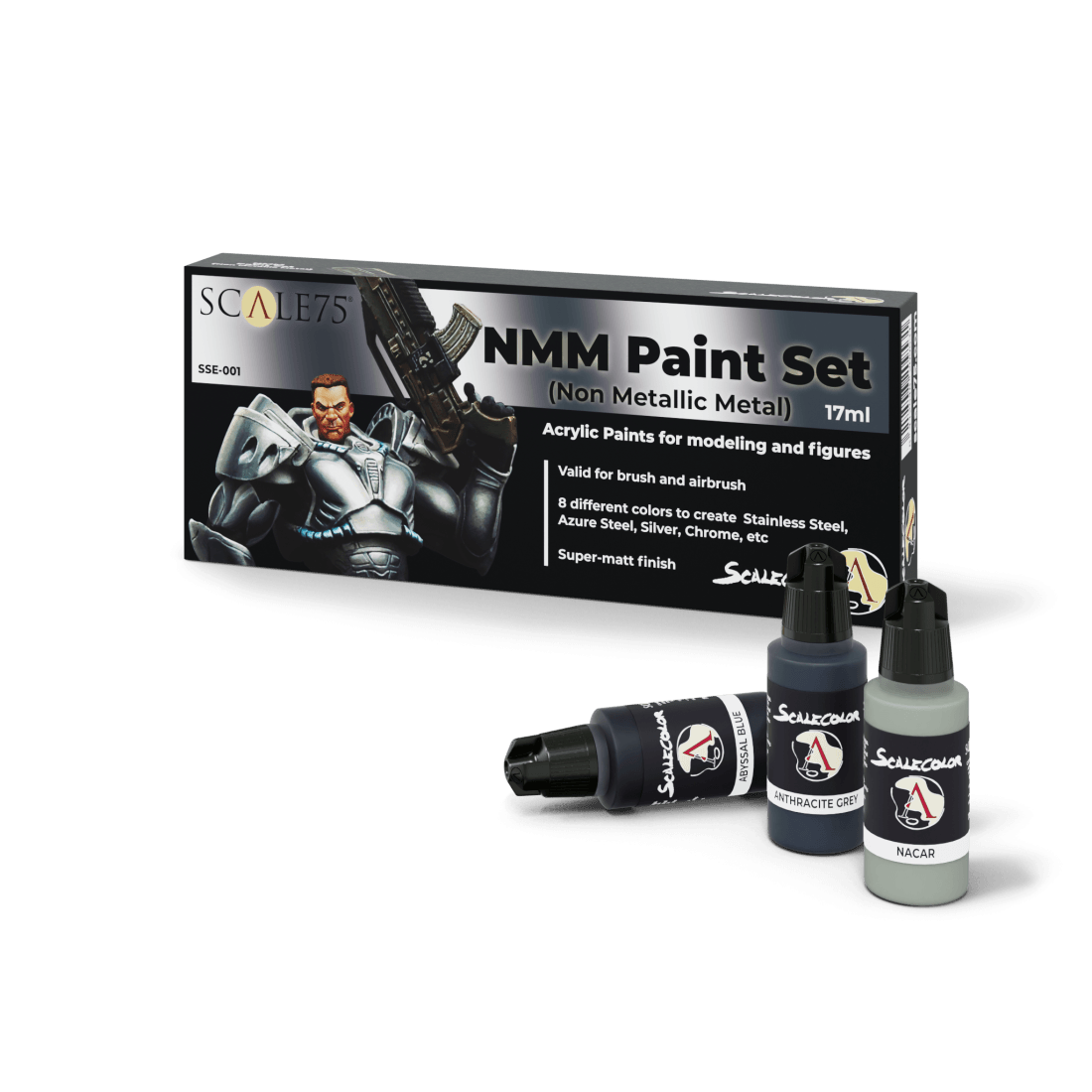 NMM Paint Set STEEL (8x17mL) - ZZGames.dk