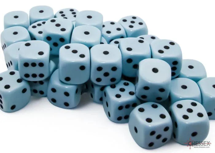 Opaque 12mm d6 Dice Block - Pastel Blue/black - ZZGames.dk