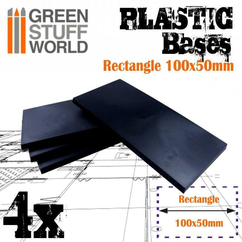 Plastic Bases - Rectangle 100x50mm x4 - ZZGames.dk