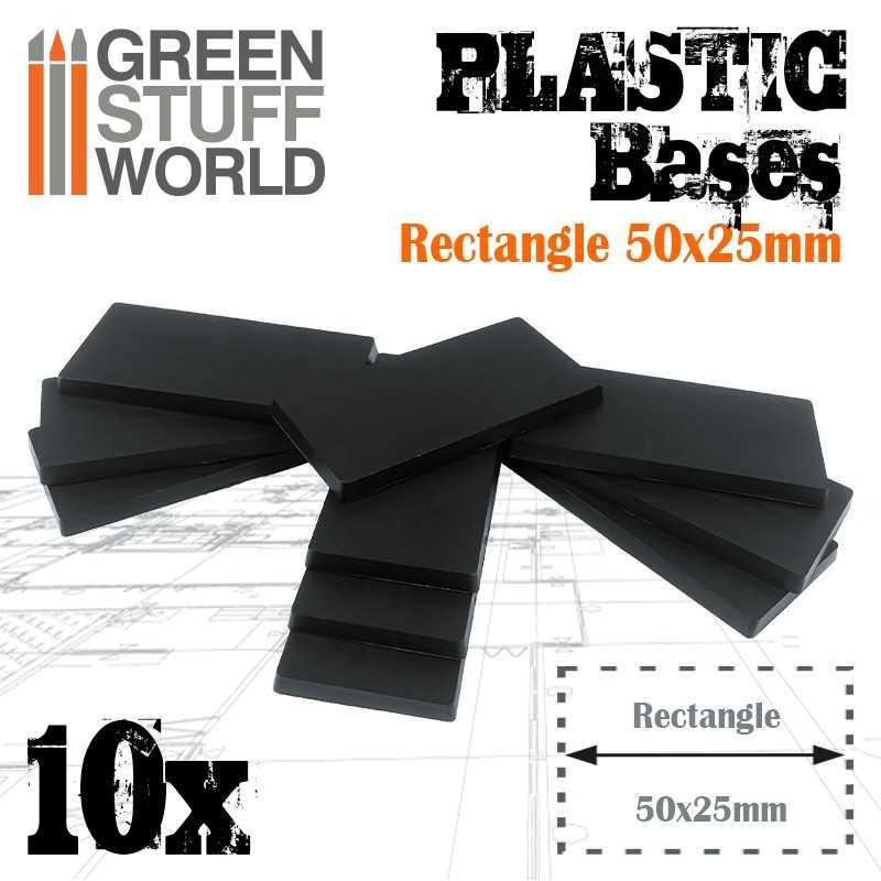 Plastic Bases - Rectangle 25x50mm x10 - ZZGames.dk