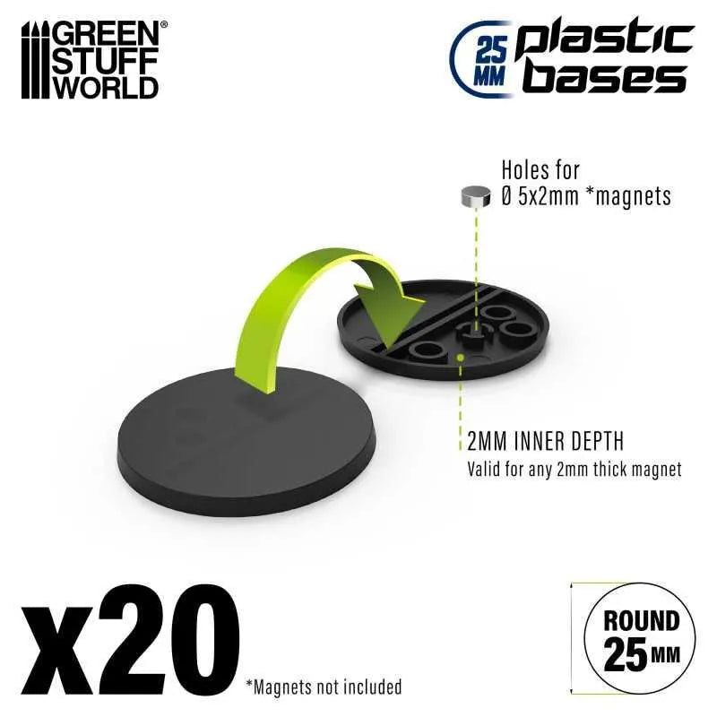 Plastic Bases - Round 25mm x20 - ZZGames.dk