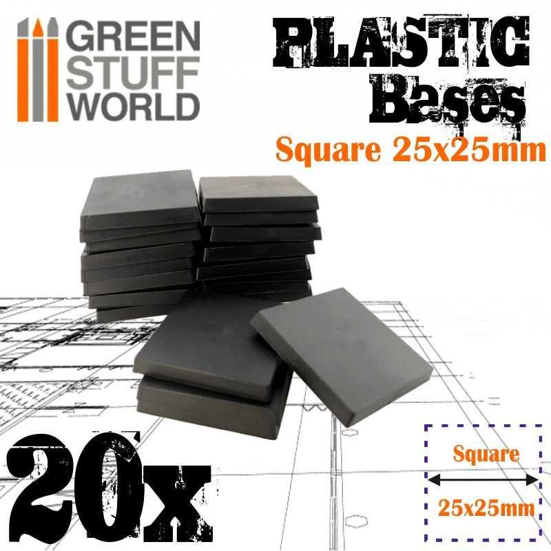 Plastic Bases - Square 25x25mm x20 - ZZGames.dk