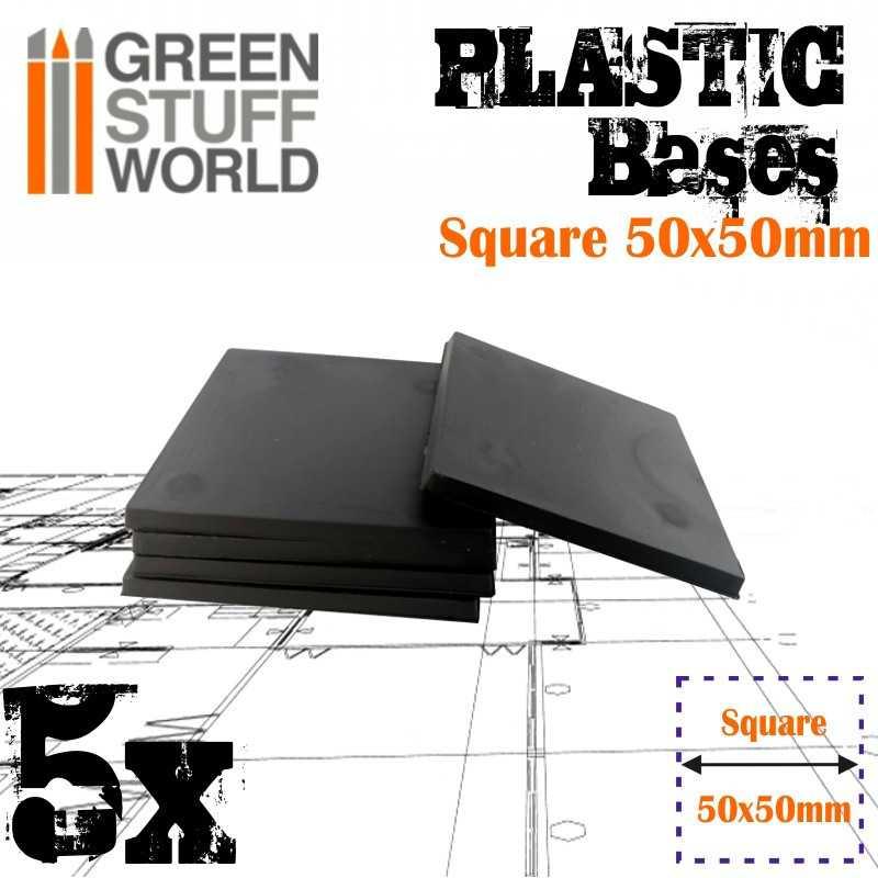 Plastic Bases - Square 50x50mm x5 - ZZGames.dk