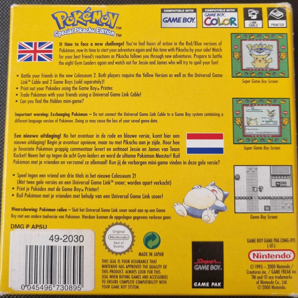 Pokémon Yellow i æske - ZZGames.dk