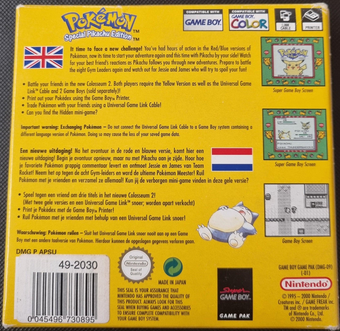 Pokémon Yellow i æske - ZZGames.dk