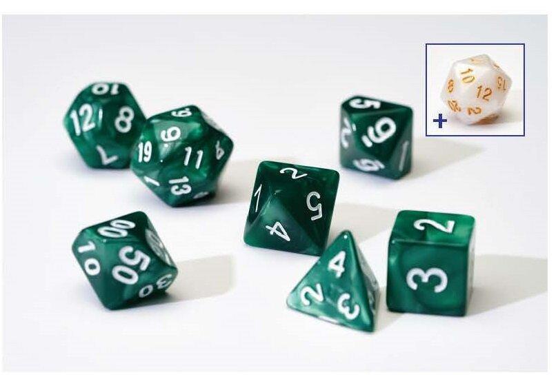 Poly Dice Set: Pearl Green - ZZGames.dk