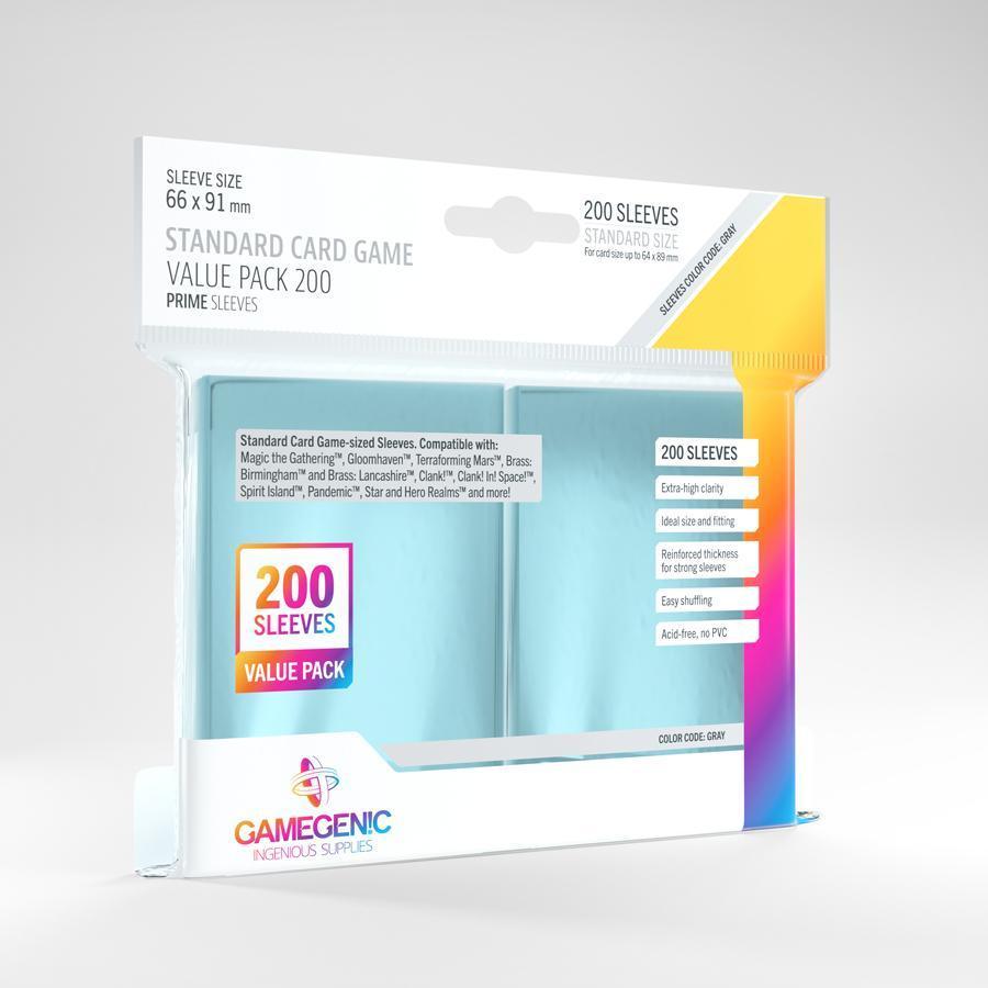 Prime Sleeves Clear Value Pack 66x91mm (200pcs) - ZZGames.dk