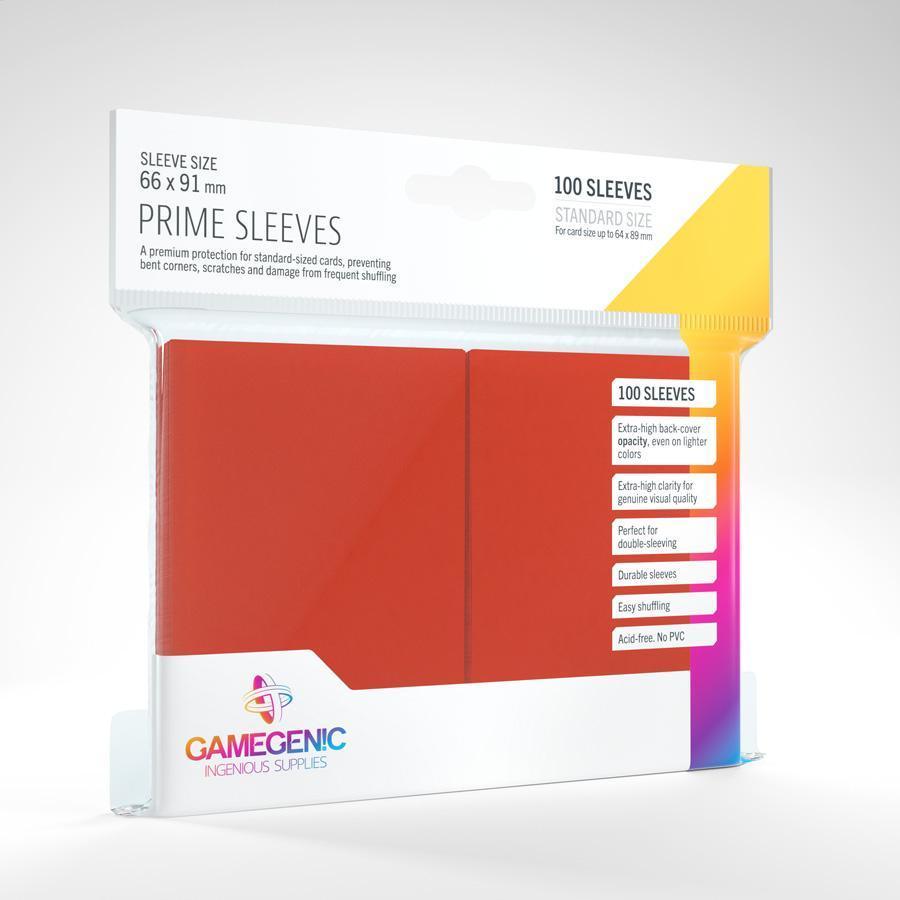 Prime Sleeves Red 66x91mm - ZZGames.dk