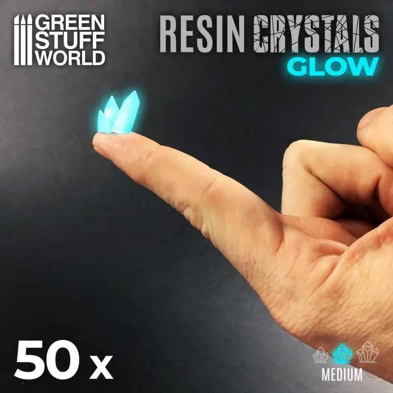 Resin Crystals - Medium AQUA TURQUOISE GLOW x50 - ZZGames.dk