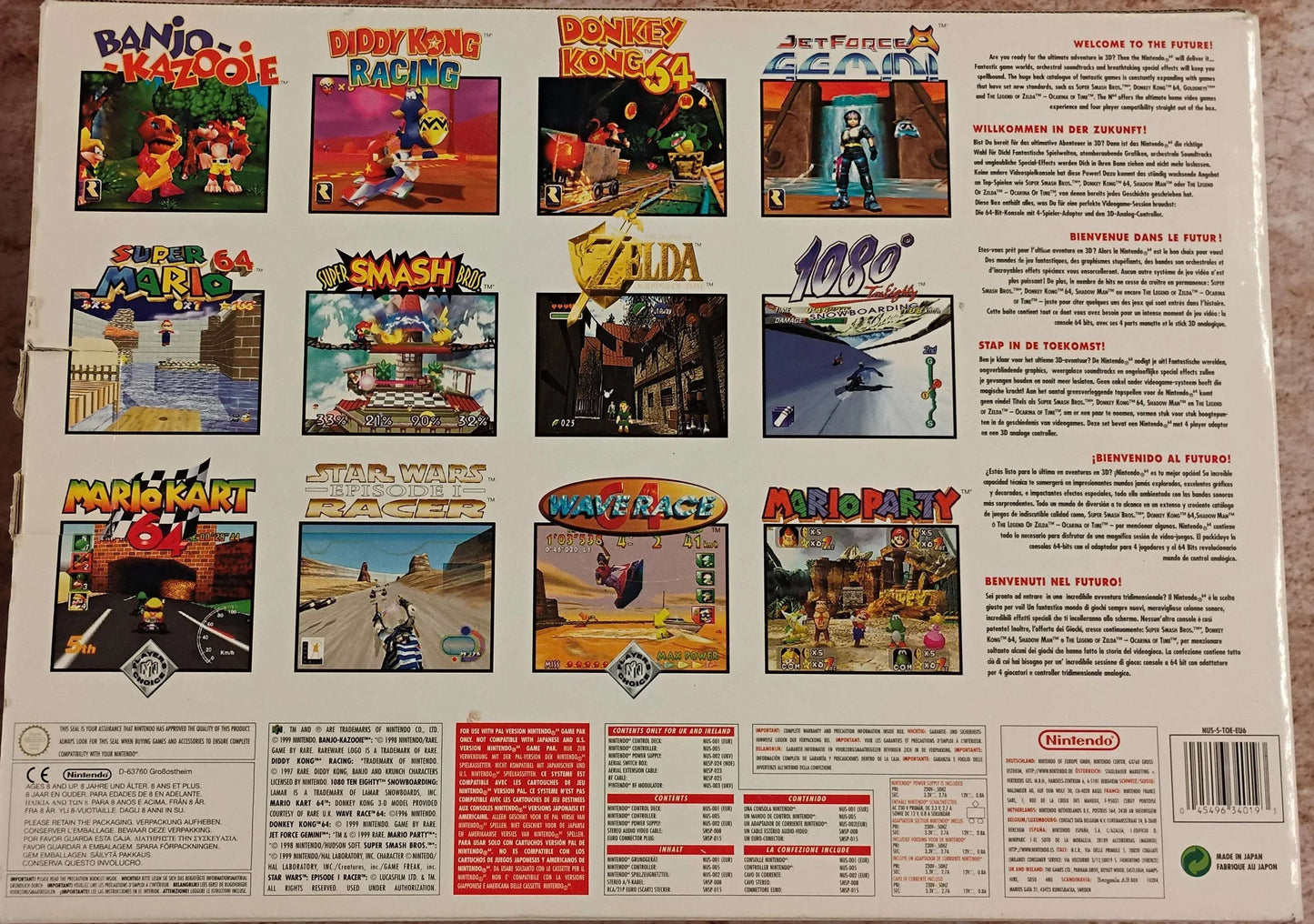 N64 Konsol i æske (Fire Orange)