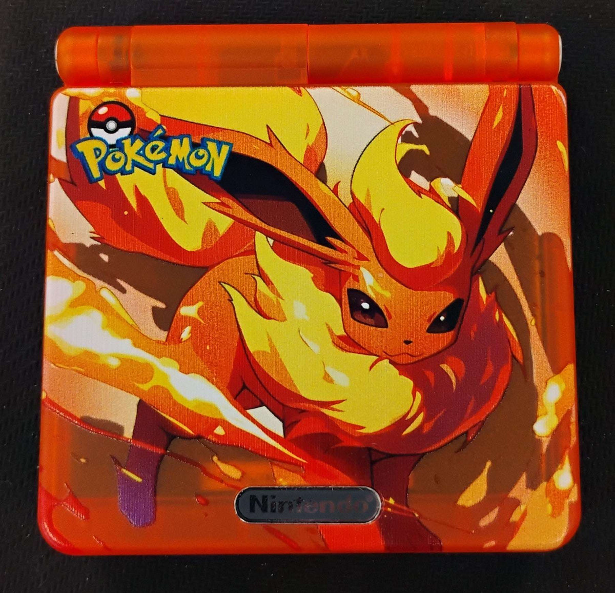 Gameboy Advance SP AGS-001 Konsol Flareon Design (Reshell)