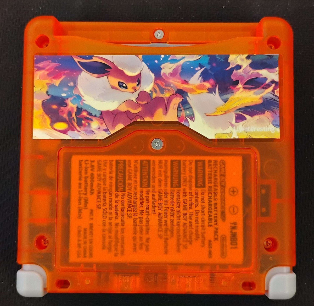 Gameboy Advance SP AGS-001 Konsol Flareon Design (Reshell)