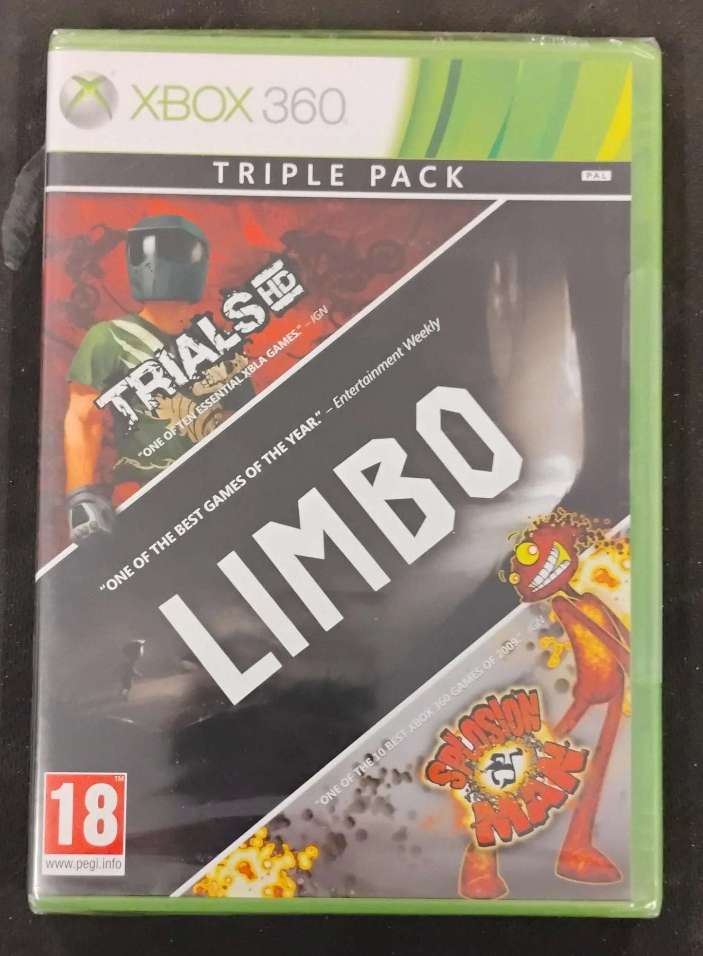 Triple Pack: Limbo, Trials HD and Splosion Man (Forseglet m. brud i forseglingen)