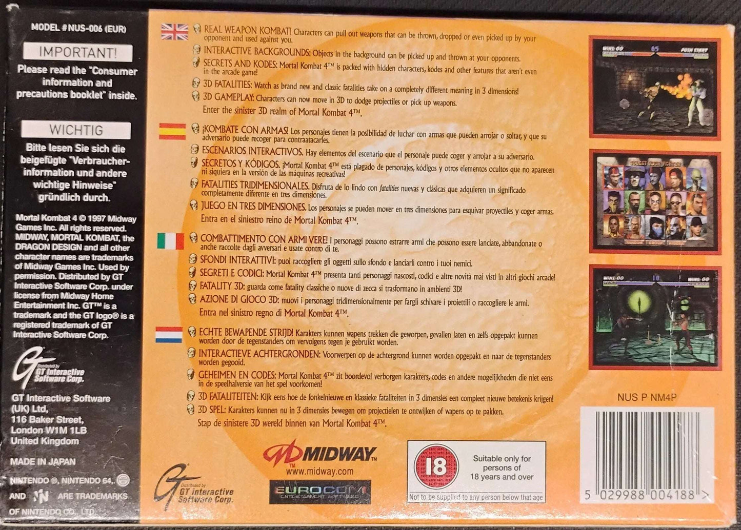 
                  
                    Mortal Kombat 4 i æske
                  
                