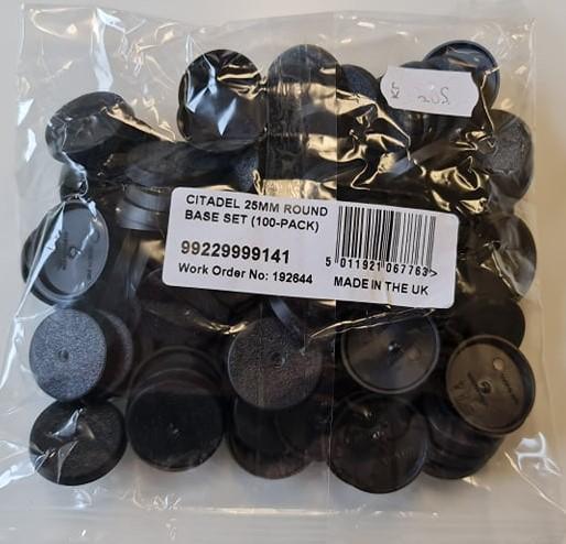 ROUND BASES 25MM (100 PACK) - ZZGames.dk
