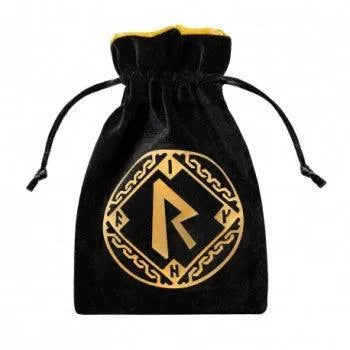 Runic Black & golden Velour Dice Bag - ZZGames.dk