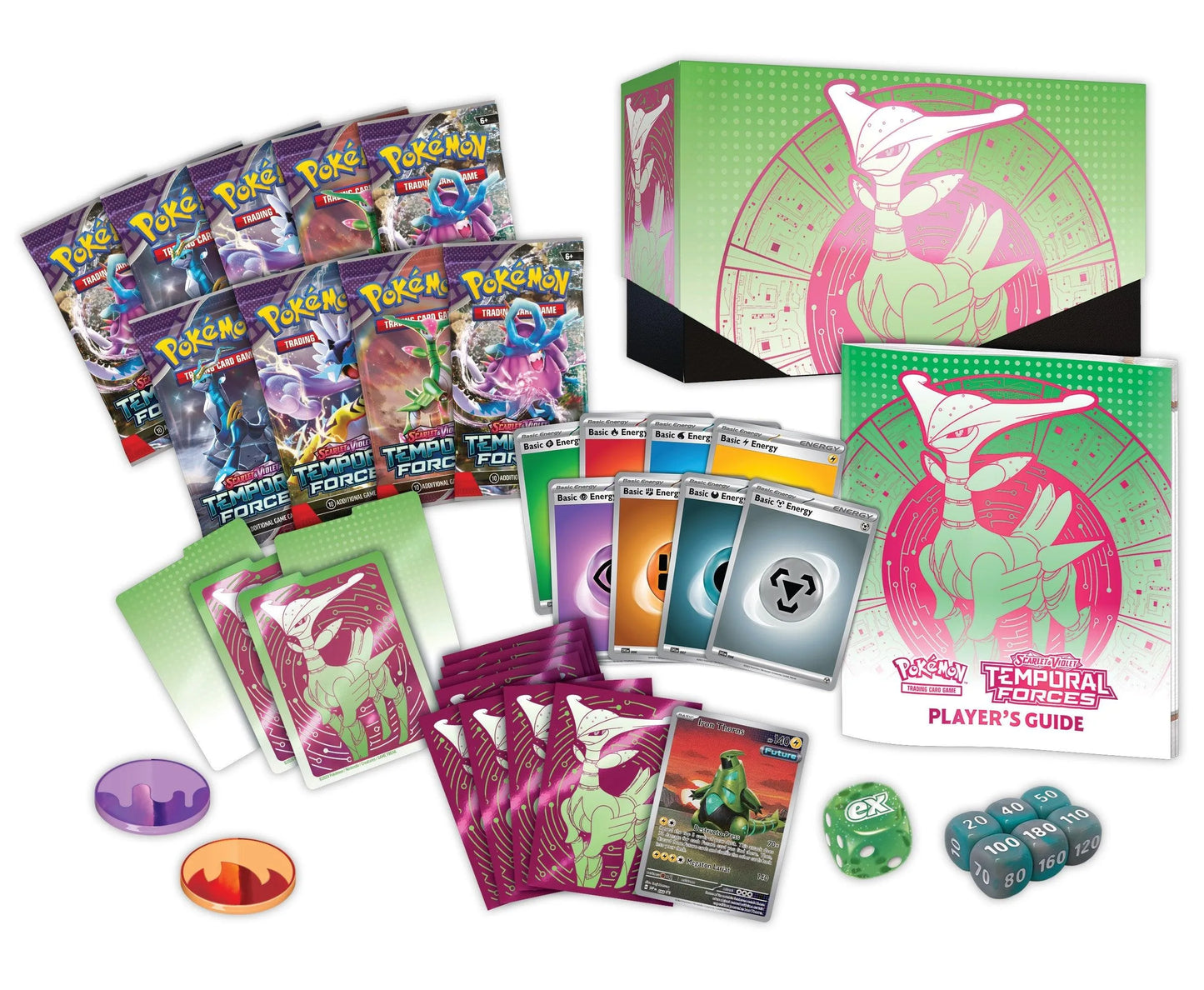 Scarlet & Violet Temporal Forces Elite Trainer Box Iron Leaves - ZZGames.dk