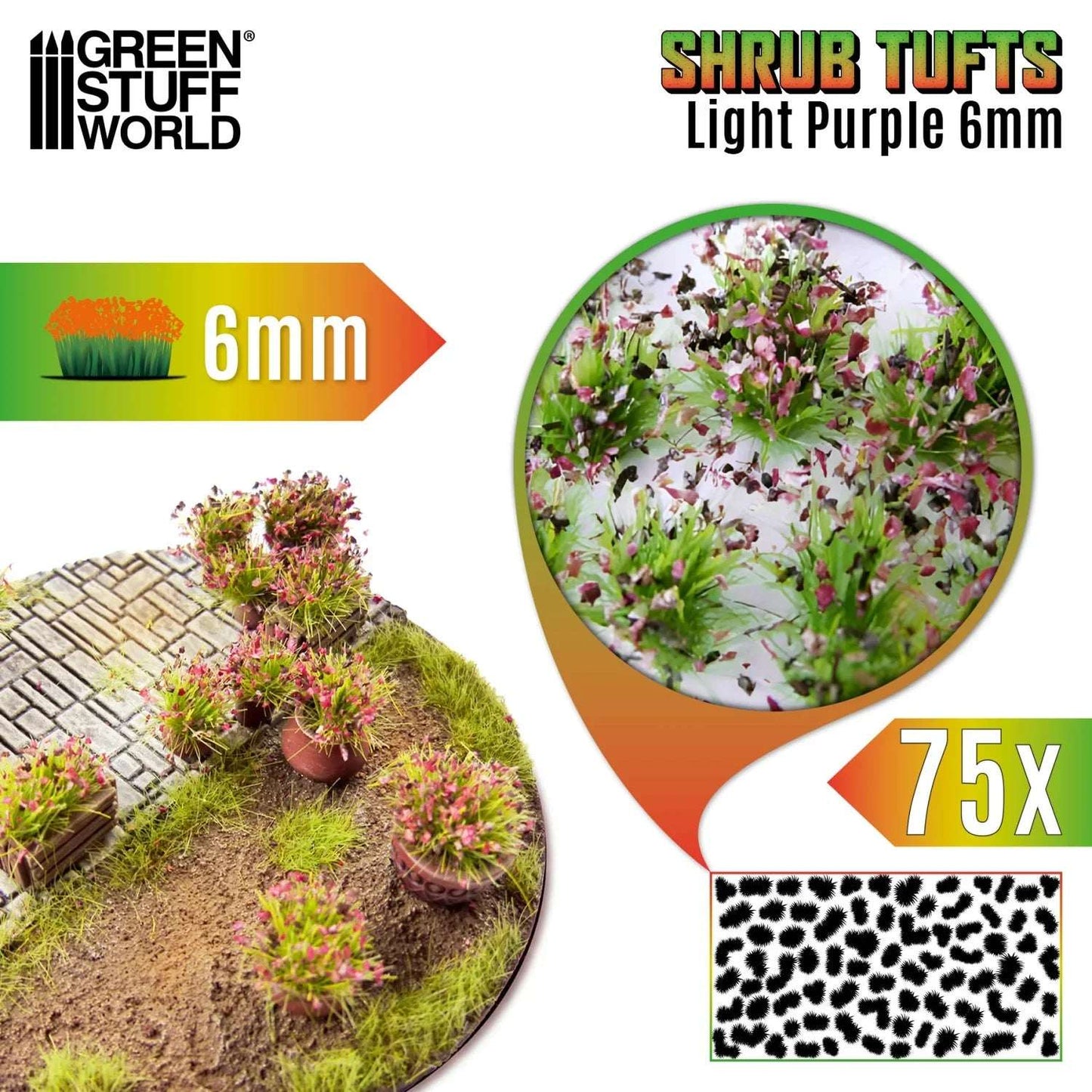Shrub Tufts 6mm self-adhesive - Light Purple