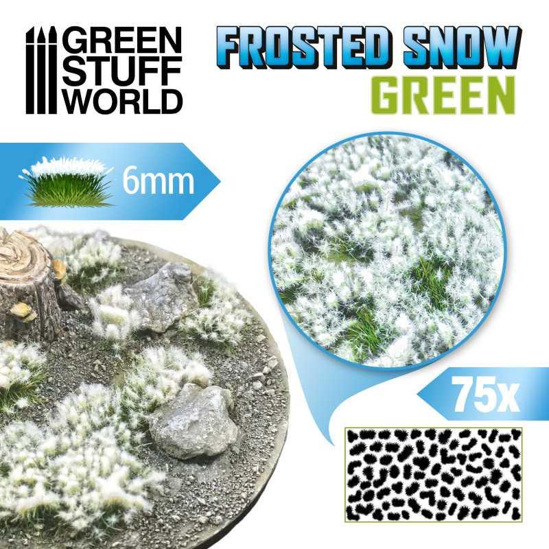 Shrubs TUFTS - 6mm FROSTED SNOW - GREEN - ZZGames.dk