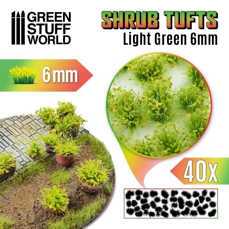 Shrubs TUFTs 6mm - LIGHT GREEN x40 - ZZGames.dk