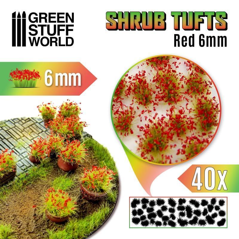 Shrubs TUFTs 6mm - RED FLOWERS x40 - ZZGames.dk