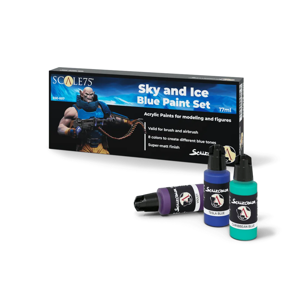 Sky And Ice Blue Paint Set (8x17ml) - ZZGames.dk