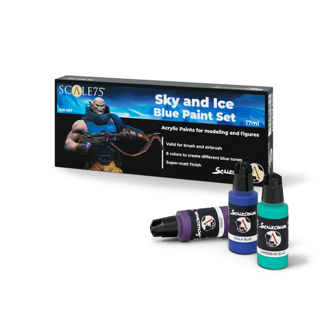 Sky And Ice Blue Paint Set (8x17ml) - ZZGames.dk