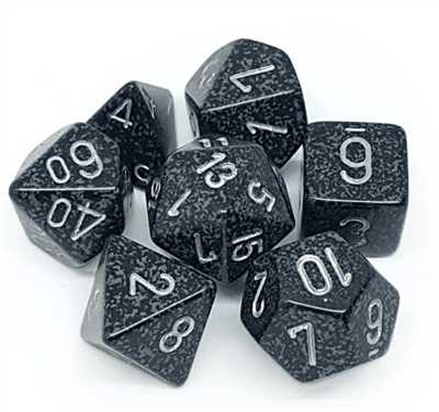 Speckled Polyhedral 7-Die Set - Ninja - ZZGames.dk