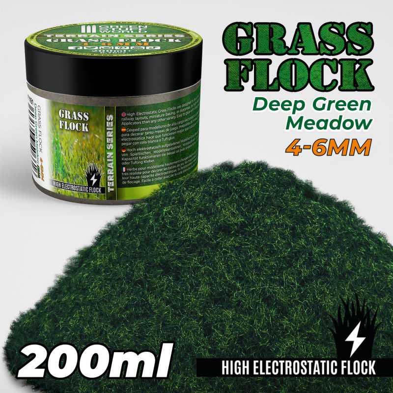 Static Grass Flock 4-6mm - DEEP GREEN MEADOW - 200 ml - ZZGames.dk