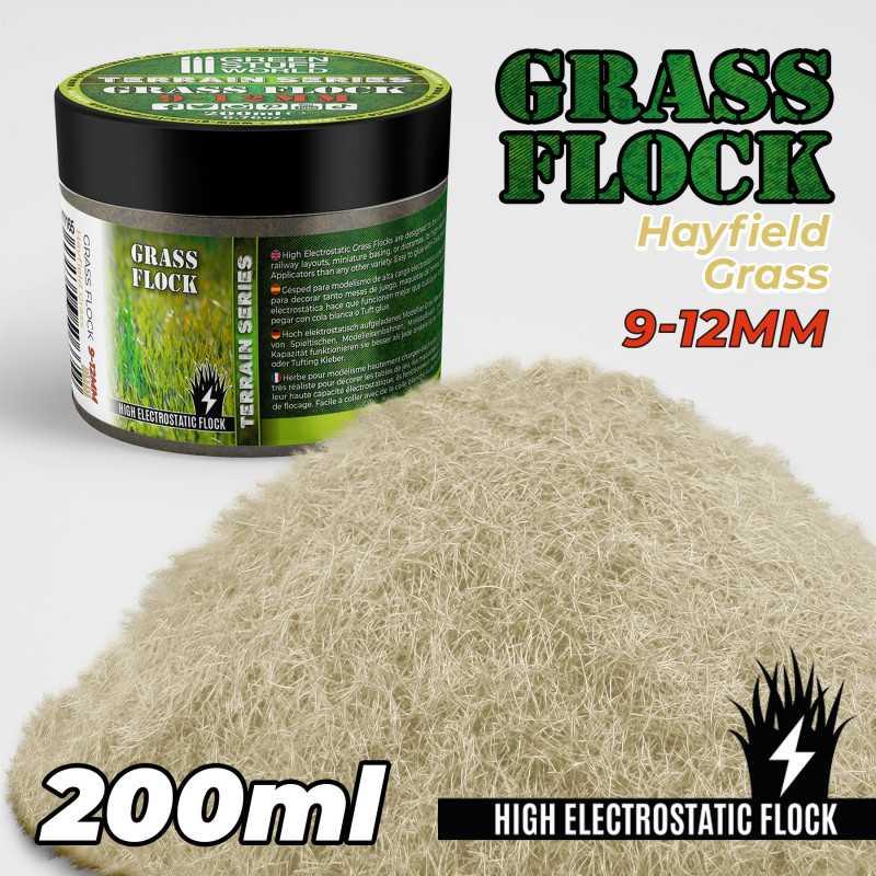 Static Grass Flock 9-12mm - HAYFIELD GRASS - 200 ml - ZZGames.dk