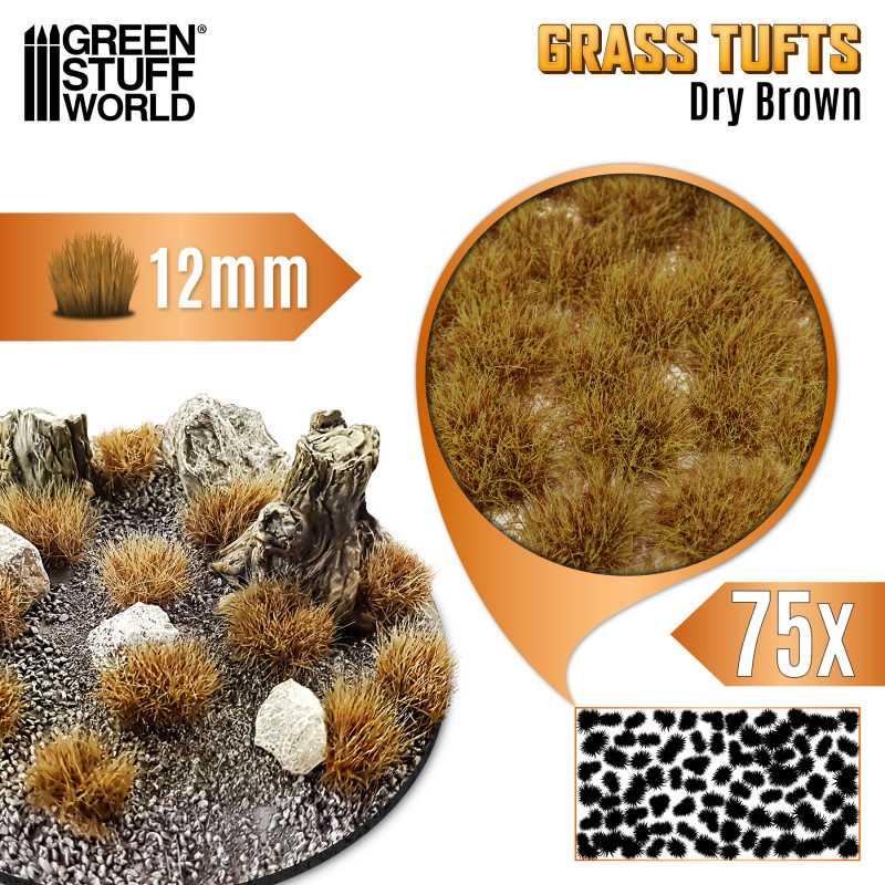 Static Grass Tufts 12mm - Dry Brown - ZZGames.dk