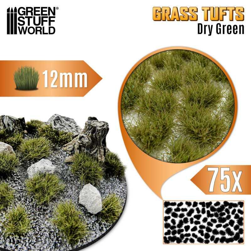 Static Grass Tufts 12mm - Dry Green - ZZGames.dk