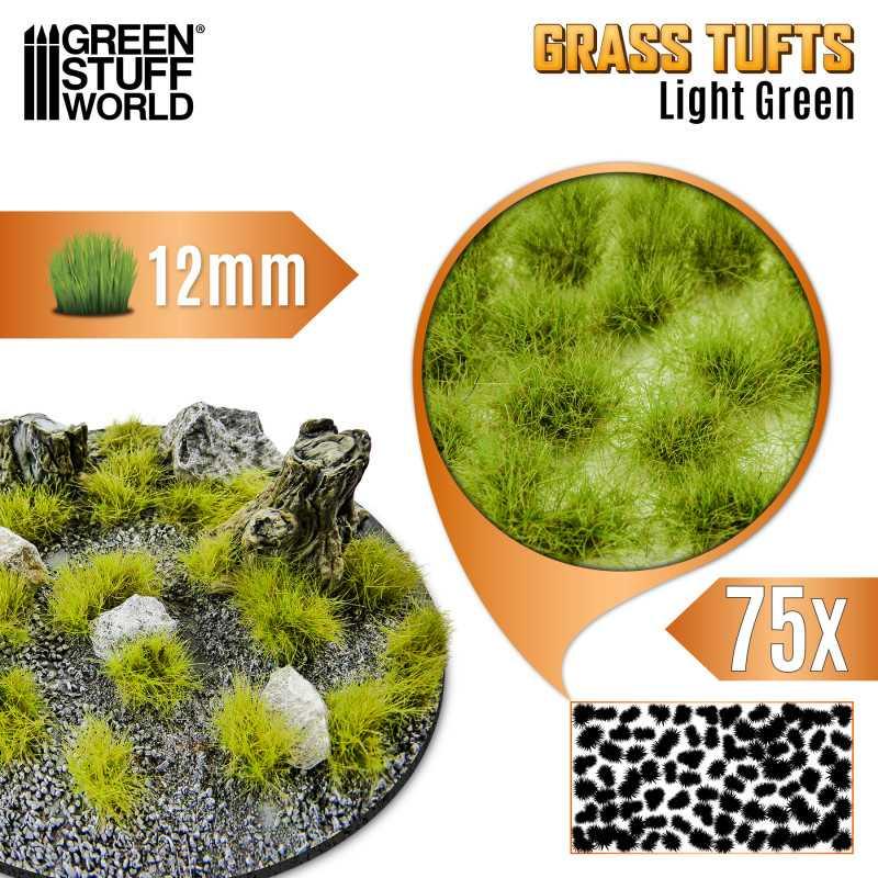Static Grass Tufts 12mm - Light Green - ZZGames.dk