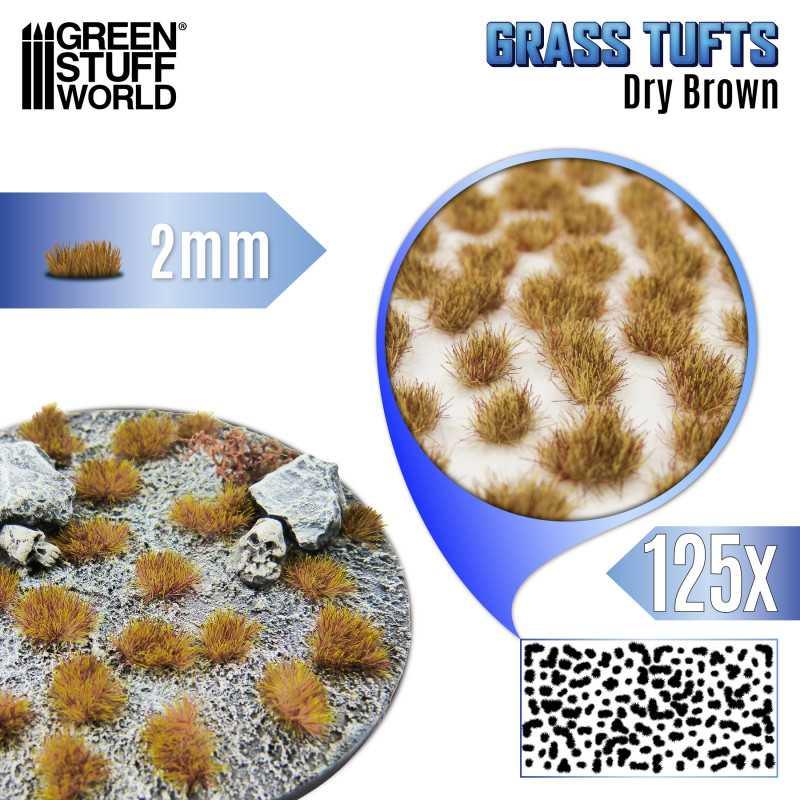 Static Grass Tufts 2mm - Dry Brown - ZZGames.dk