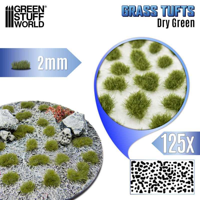 Static Grass Tufts 2mm - Dry Green - ZZGames.dk