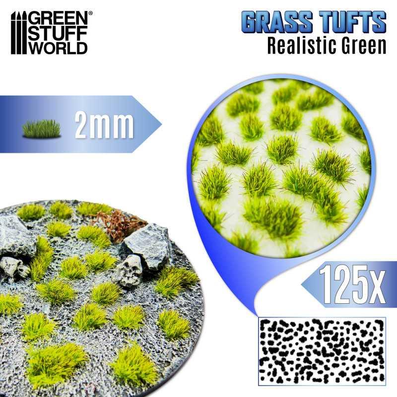 Static Grass Tufts 2mm - Realistic Green - ZZGames.dk
