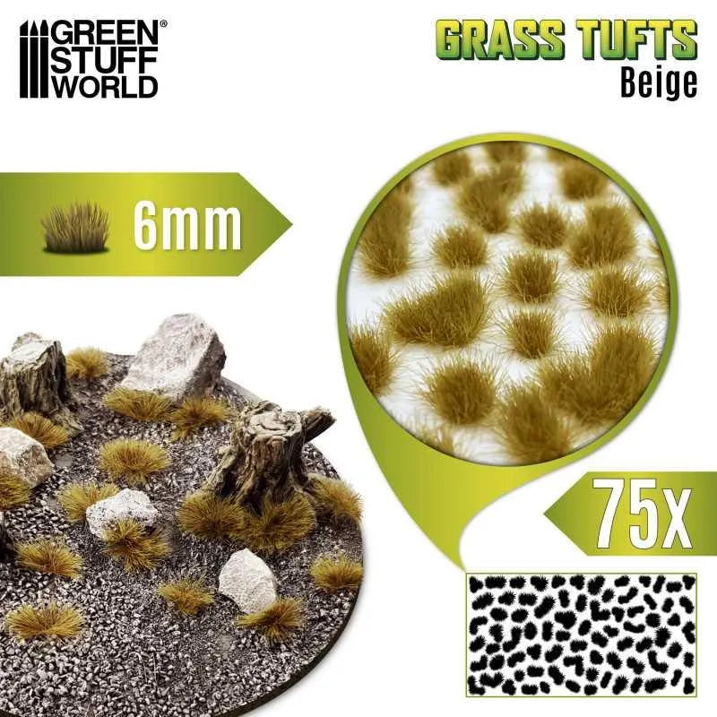 Static Grass Tufts 6mm - Beige - ZZGames.dk