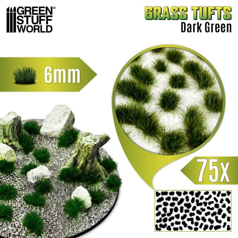 Static Grass Tufts 6mm - Dark Green - ZZGames.dk