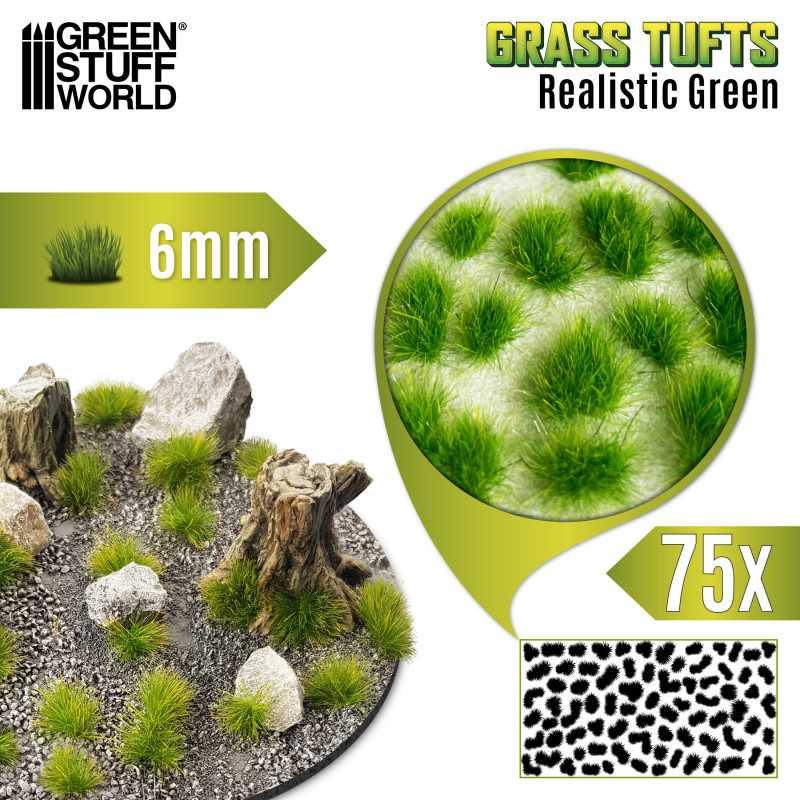 Static Grass Tufts 6mm - Realistic Green - ZZGames.dk