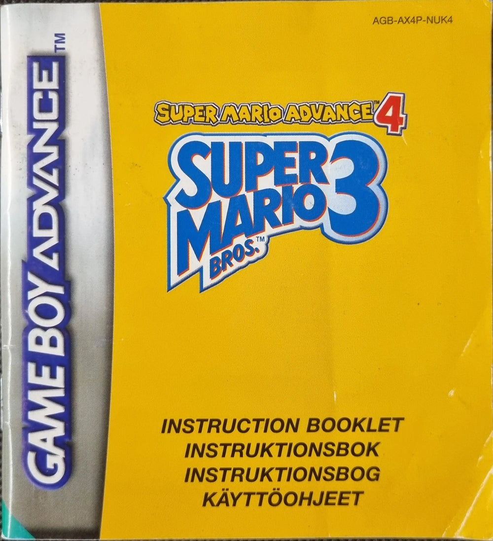 Super Mario Advance 4 Super Mario Bros 3 manual (NUK4) (lidt slid) - ZZGames.dk