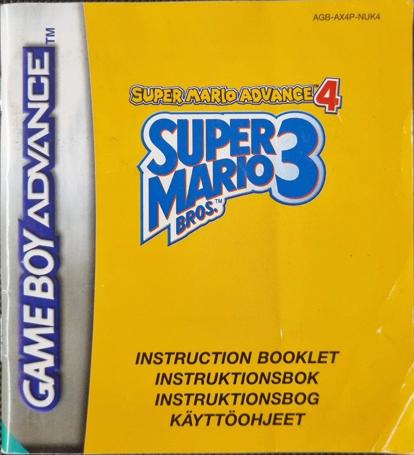 Super Mario Advance 4 Super Mario Bros 3 manual (NUK4) (lidt slid) - ZZGames.dk