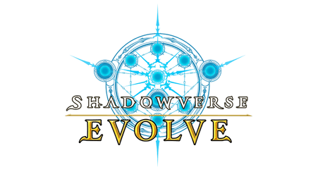 Logo of 'Shadowverse Evolve' with a blue circular design on a green background