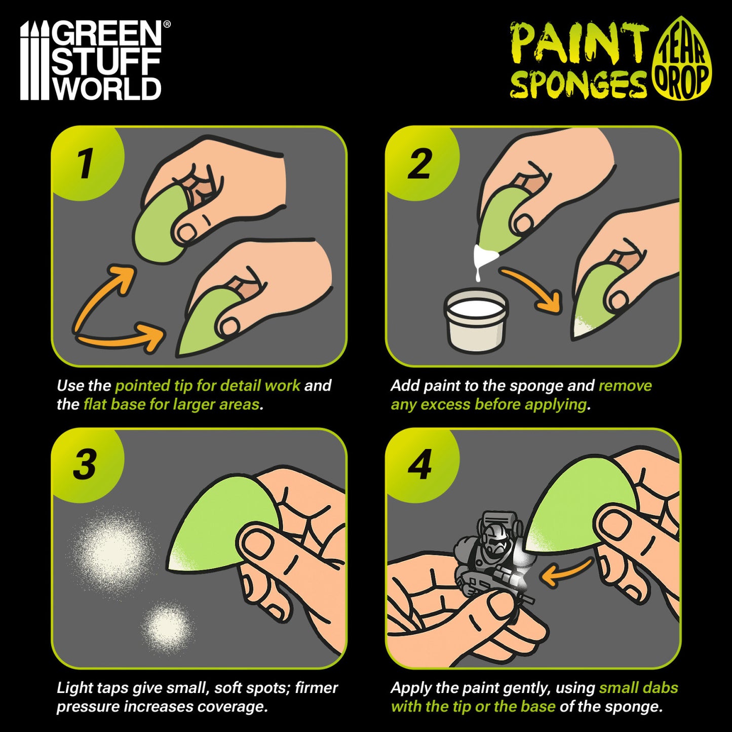 
                  
                    Teardrop‑Shaped Painting Sponges
                  
                