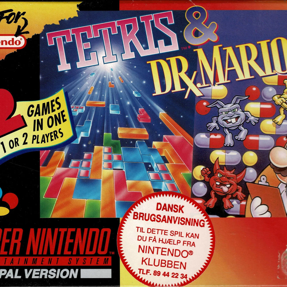 Tetris & Dr. Mario i æske - ZZGames.dk