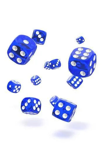 TRANSLUCENT: Blue 12mm (36 pcs) - ZZGames.dk