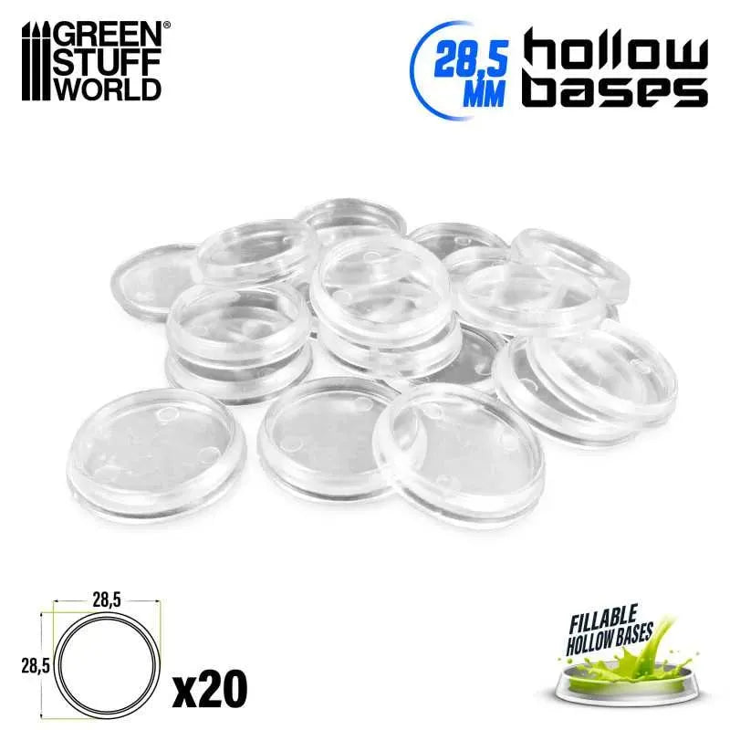 Hollow Plastic Bases - Transparent Round 28,5mm x20