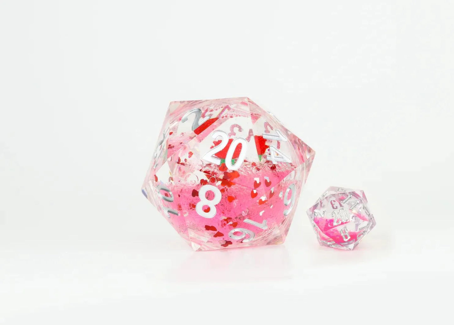 Valentine Rose 54mm Snowglobe D20 Dice - ZZGames.dk